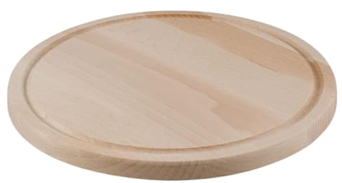 Teemando® Schneidbrett mit Saftrille aus Holz, 25 cm, Fleischteller, Brotzeitbrett, Vesperteller von Teemando