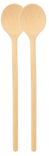 teemando® 2 X großer, runder Marken-Kochlöffel aus Holz, 40 cm, Kochlöffel zum Kochen und Backen von Teemando