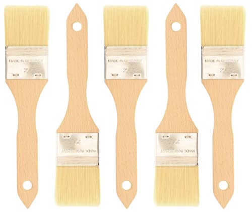 teemando® 5 X Haushaltspinsel, flach, 22,5 cm, 2 Zoll breiter Backpinsel mit Naturborsten von Teemando