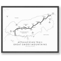 Appalachian Trail - Great Smokey Mountains Karte | At Poster Wanderkarte Kunst Einzigartiges Wandkunst-Geschenk von TellYourTrail
