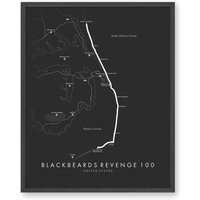 Blackbeard Es Revenge Trail Map | 100 Ultra Marathon Ultra-Marathon-Trailkarten Wanderkarte Kunst von TellYourTrail