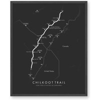 Chilkoot Wanderkarte | Chilkoottrail Poster Wandern Usa & Kanada Wanderkarten Einzigartige Wandkunst Erleben Sie Ihre Abenteuer von TellYourTrail