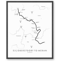 E5 Oberstdorf Nach Meran Weg Poster | Karte Erleben Sie Ihre Abenteuer Wanderkarte Kunst von TellYourTrail