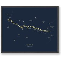 Gr10 Karte | Wanderkarte Pyrenäen Trail Wandern Kunst Erleben Sie Ihre Abenteuer von TellYourTrail