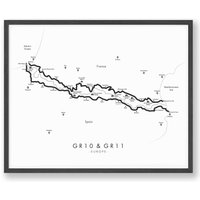Gr10 Und Gr11 Karte | Gr 11 Wanderkarte Loop Trail Pyrenäen Wandern Kunst Erleben Sie Ihre Abenteuer von TellYourTrail