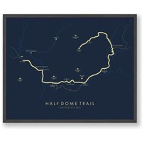 Half Dome Trail Karte | Poster Wanderung Yosemite Nationalpark Wanderkarte Kunst Erleben Sie Ihre Abenteuer von TellYourTrail