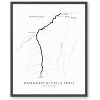 Hanakapi'ai Wanderkarte | Falls Trail Poster Hawaii Wanderposter Kunst Erleben Sie Ihre Abenteuer von TellYourTrail