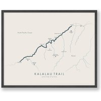 Kalalau Trail Karte | Poster Hawaii Wanderposter Wanderkarte Kunst Erleben Sie Ihre Abenteuer von TellYourTrail
