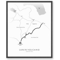 Lanin Volcano Wanderkarte | Wanderposter Patagonien Wandern Kunst Erleben Sie Ihre Abenteuer von TellYourTrail