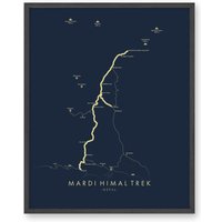 Mardi Himal Trail Map | Poster Nepal Wanderposter Wanderkarte Kunst Erleben Sie Ihre Abenteuer von TellYourTrail