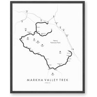 Markha Valley Trek Karte | Trail Poster Himalaya Trekking Wanderkarte Kunst Erleben Sie Ihre Abenteuer von TellYourTrail