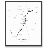 Pinhoti Wanderkarte | Trail Poster National Recreation Wandern Us Kunst Erleben Sie Ihre Abenteuer von TellYourTrail