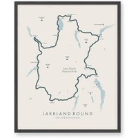 Seeland Rundkarte | Rundwanderung Poster Lake District Nationalpark Wandern Wanderkarte Kunst Erleben Sie Ihre Abenteuer von TellYourTrail