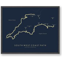 South West Coast Path Map | National Trail Poster Großbritanniens Längste Wanderkarte Kunst von TellYourTrail