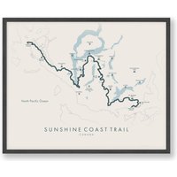 Sunshine Coast Trail Map | Poster Kanada Wanderposter Wanderkarte Kunst Erleben Sie Ihre Abenteuer von TellYourTrail