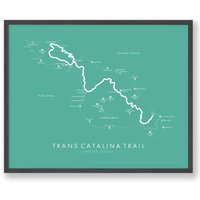 Trans Catalina Trail Map | Trans-Catalina Poster Usa Wanderposter Insel Wanderkarte Kunst Erleben Sie Ihre Abenteuer von TellYourTrail