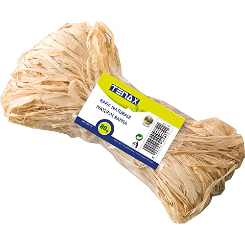 Tenax Natürliche Raphia 80 g, Bindeband für Pflanzen und Gartenarbeit, Handwerk, Basteln, Dekoration und Geschenkverpackungen von TENAX