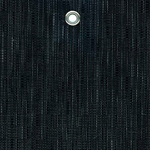 TENAX Texstyle All Black 1,00x5 m Schwarz mit silberfarbenen Metallic-Fäden, Dekoratives Sichtschutznetz aus PVC und Polyester von TENAX