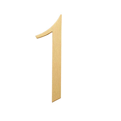 TentHome Hausnummer Messing Türnummer Zahlen selbsklebende Briefkastenzahlen edles 3D Nummer 5cm Gold für Hausschild Türschild Adressschild Wohn- und Briefkastenschilder (1) von TentHome