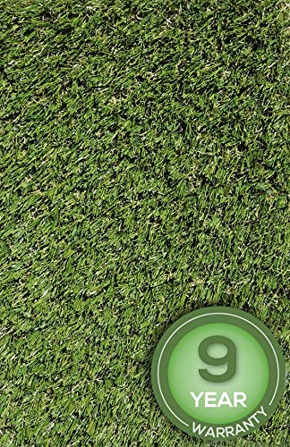 Englischer Kunstrasen Rasenteppich 36mm grün Meterware, verschiedene Größen, 2m 3m 4m 5m,wasserdurchlässig, extreme UV-Beständigkeit (Muster ca. 15 x 15 cm) von Teppich Janning