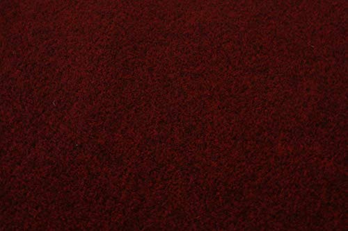 Rasenteppich Kunstrasen Premium dunkelrot rot Velours Weich Meterware, verschiedene Größen, mit Drainage-Noppen, wasserdurchlässig (200x250 cm) von Teppich Janning
