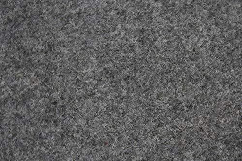 Rasenteppich Kunstrasen Premium hellgrau grau weich Meterware mit Drainage-Noppen, wasserdurchlässig (200x100 cm) von Teppich Janning