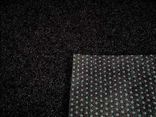 Rasenteppich Kunstrasen Premium schwarz grau Weich Meterware, verschiedene Größen, mit Drainage-Noppen, wasserdurchlässig (200x600 cm) von Teppich Janning