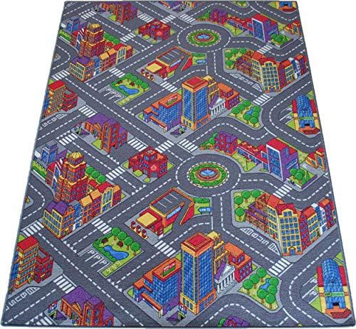 Straßenteppich Spielteppich Citylight Big City Stadt Kinderteppich Verschiedene Größen (250 x 350 cm) von Teppich Janning