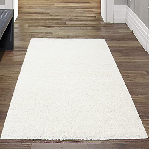 Teppich-Traum Flauschiger Shaggy Läufer | pflegeleicht & strapazierfähig | in Creme, Größe 60x110 cm von Teppich-Traum