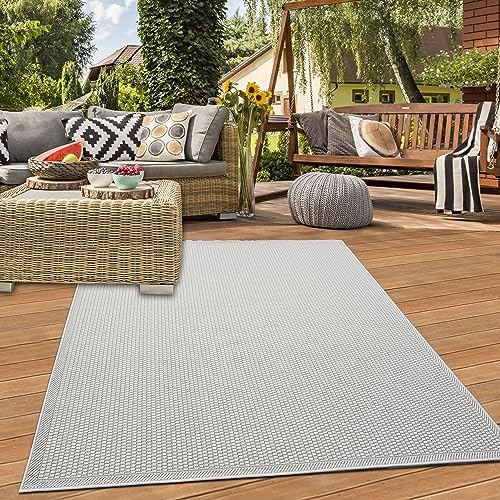 Teppich-Traum Moderner Outdoor Indoor Teppich wetterfest robust UV-beständig hochwertig Terrasse Balkon Creme 200 x 280 cm von Teppich-Traum