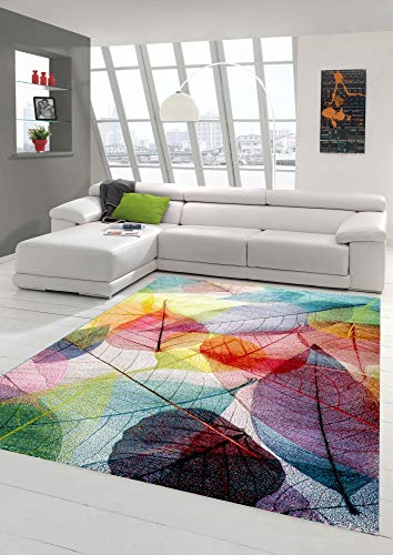 Teppich modern Teppich Wohnzimmer Laub bunt Größe 120x170 cm von Teppich-Traum