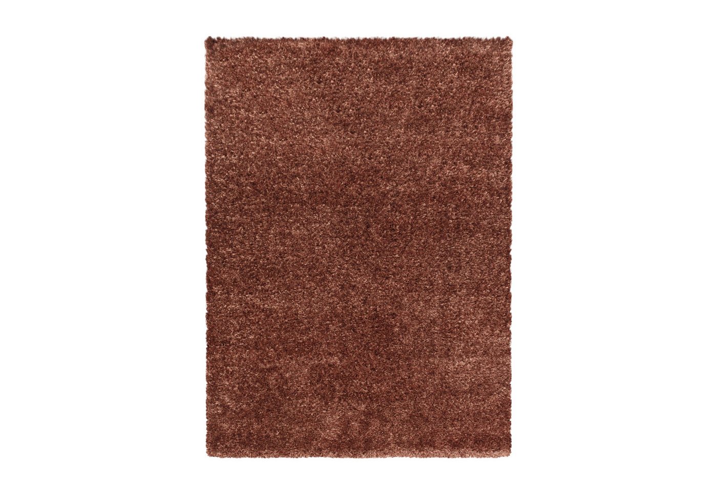 Teppich Unicolor - Einfarbig, Teppium, Rechteckig, Höhe: 50 mm, Teppich Wohnzimmer Einfarbig Kupferfarbe, Shaggy Flauschig Weich von Teppium