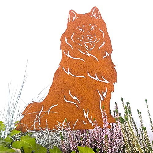 Terma Stahldesign Edelrost Hund Verschiedene Rassen, Handmade Germany, tolle gartendeko aus Rost-Metall, deko rostoptik, Rostfiguren Tiere, rostfiguren Garten, Rostdeko (Samojede) von Terma