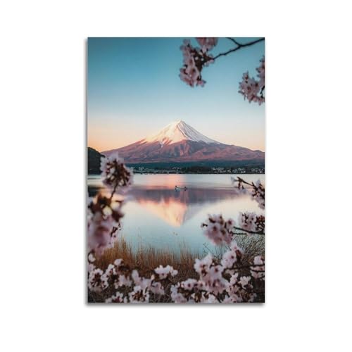 Terp Fuji Kirschblüten-Poster, Wandkunst-Poster, Geschenk für Freunde, Schlafzimmer, Wohnzimmer, Dekoration, modern, ästhetisch, ungerahmt, 30 x 45 cm von Terp