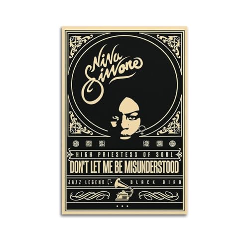 Terp Nina Simone-Jazz Legenden-Poster, Wandkunst-Poster, Geschenk für Freunde, Schlafzimmer, Wohnzimmer, Dekoration, modern, ästhetisch, ungerahmt, 30 x 45 cm von Terp