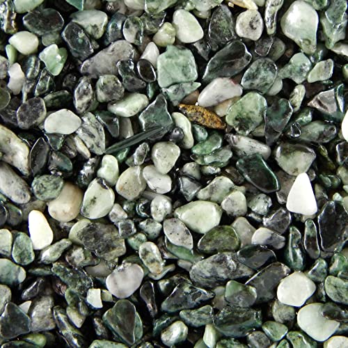 Terralith Steinteppich Marmor Komplett-Set für 1qm - Körnung: mittel - 4-6mm mit Epoxidharz Bindemittel - für Innen in grün (jade) von Terralith