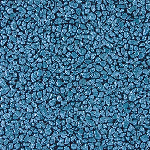 Terralith Steinteppich Metallic Komplett-Set für 1qm - Körnung: mittel - 4-6mm mit Epoxidharz Bindemittel - für Innen in blau von Terralith