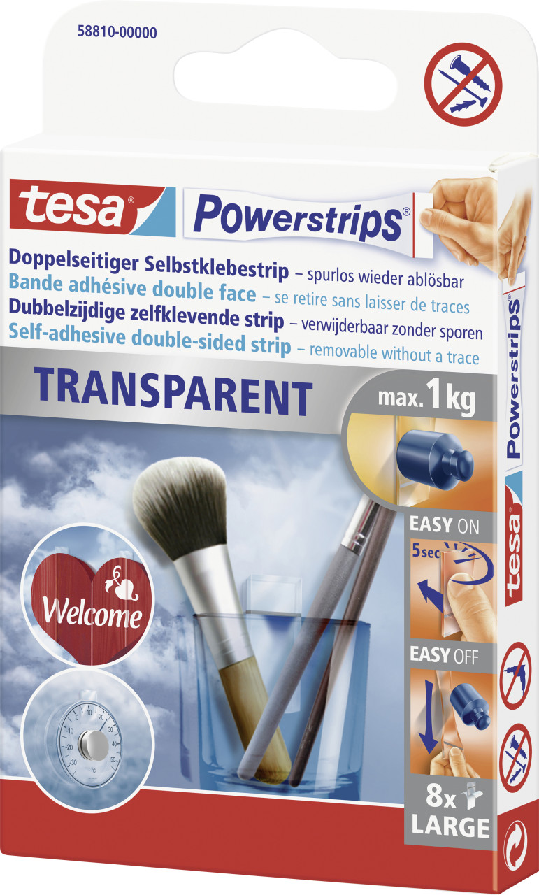 tesa Powerstrips Large transparent von Tesa