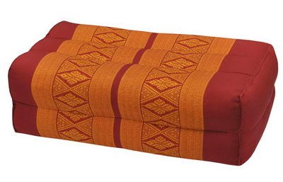 Wilai Kapok Thaikissen, Yogakissen, Massagekissen, Kopfkissen, Tantrakissen, Sitzkissen - rot/orange (Meditation 12x18x37 (81004)) von Thaiboo