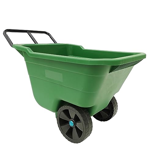 Thanaddo Gartentrolley mit 90 Liter, Transportkarre Gartenkarre Transportwagen Gartenwagen Trolley für Garten (Grün) von Thanaddo