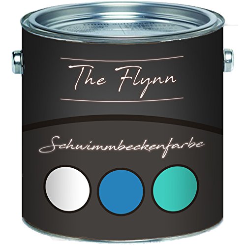 The Flynn 2-K Schwimmbeckenfarbe für GFK/Kunststoff/Polyester mit Härter auserlesene Poolfarbe in Blau Weiß Grün und ALLE RAL Schwimmbad-Beschichtung Teichfarbe (5 L, Blau) von The Flynn