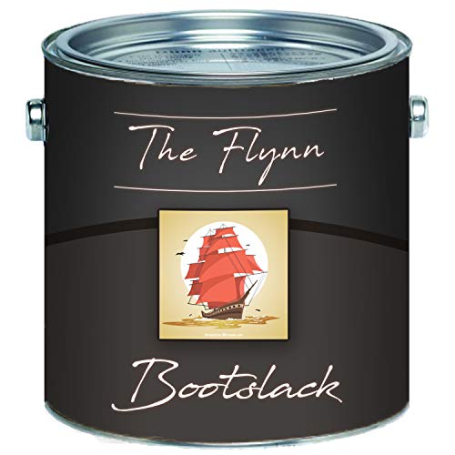 The Flynn 2K Bootslack hochwertiger Yachtlack für GFK/Polyester/Kunststoff Farbauswahl und farblos Bootsfarbe GLÄNZEND Yachtfarbe 2 Komponenten Lack Schiffslackierung (1 kg, Schwarz RAL 9005) von The Flynn