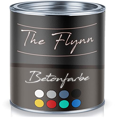 The Flynn Betonfarbe hochwertige Bodenfarbe Fassadenfarbe Hoch-elastische Kunststoffbeschichtung hervorragen ohne Grundierung auf Boden Wand Beton Putz Zement Mauerwerk Stein (1 L, Schwarz (RAL 9005)) von The Flynn