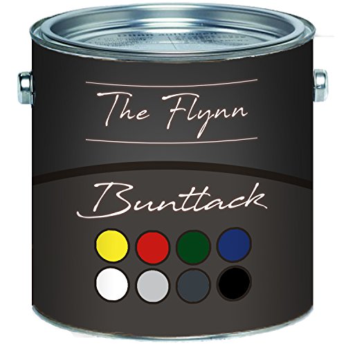 The Flynn Buntlack hochwertige Farbe für Holz und Metall - hervorragender Schutz für anspruchsvolle Holz- und Metallanstriche (1 L, Schwarz (RAL 9005)) von The Flynn