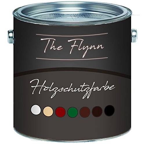 The Flynn einzigartige Holzschutzfarbe schnelltrocknend und wetterbeständig - Schutz vor Verwitterung in Weiß, Beige, Schwedenrot, Grün, Dunkelbraun, Rotbraun und Schwarz (1 L, Anthrazitgrau) von The Flynn