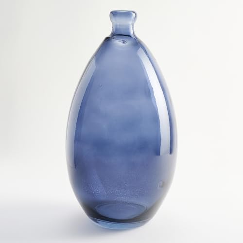Vase aus recyceltem Glas mit unregelmäßigem, schlichtem Design - Handgemachte Glasvase im mediterranen Stil Heimdekoration (Marineblau) von The Glass Company