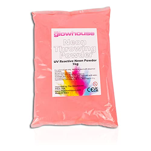 The Glowhouse UV Neon Holi Powder Bulk Bag (1 kg), Rot von The Glowhouse
