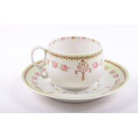 Teetasse Mit Untertasse Preussen Royal China Pink Weiß Gold Feminine Küche Servier Dekor Sammlerstück ~ 20-12-408 von TheEccentricEye