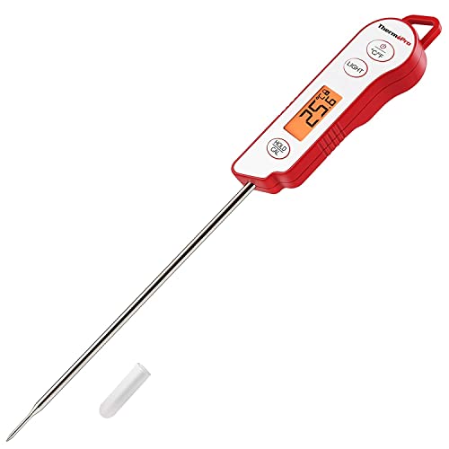 ThermoPro TP15 Digitales Bratenthermometer Profi-Küchenthermometer Fleischthermometer Grillthermometer mit langem Fühler, IP65 strahlwassergeschützt, abwaschbar von ThermoPro