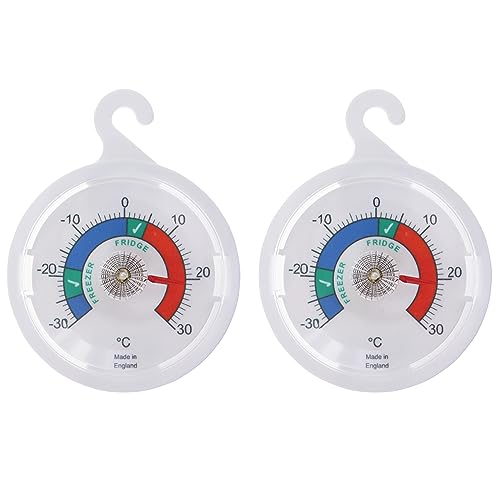 Doppelpack Kühlschrank Thermometer Zifferblatt Kühlschrank Thermometer 65 mm Zifferblatt Kühlschrank Gefrierschrank Thermometer mit farbigen Zonen von Thermometer World